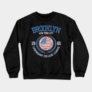 Brooklyn New York USA College League Design Crewneck Sweatshirt